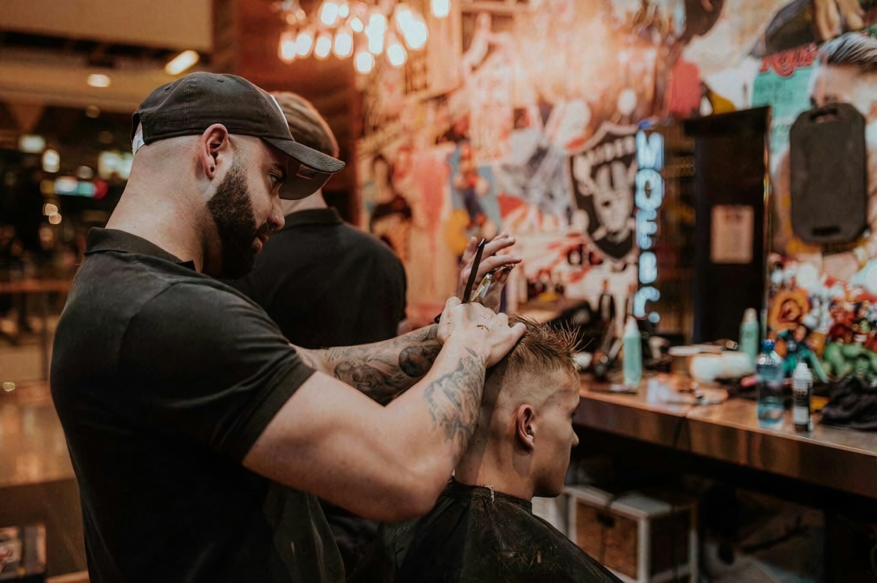 Illustrative barber at work